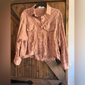 Impressions Tan Plaid Shirt